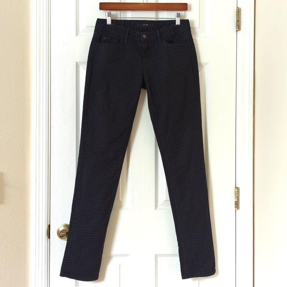 Joe's Jeans Chelsea Gingham Low Rise Ultra Slim Skinny Jeans Midnight Blue 28